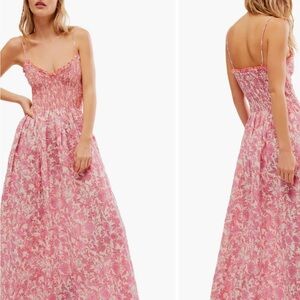 NWT Free People Sweet Nothings Maxi Dress Floral Pink